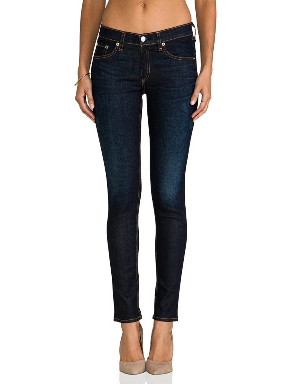 NWT rag & bone Skinny in Kensington Dark Blue Super Slim Stretch Jeans 31